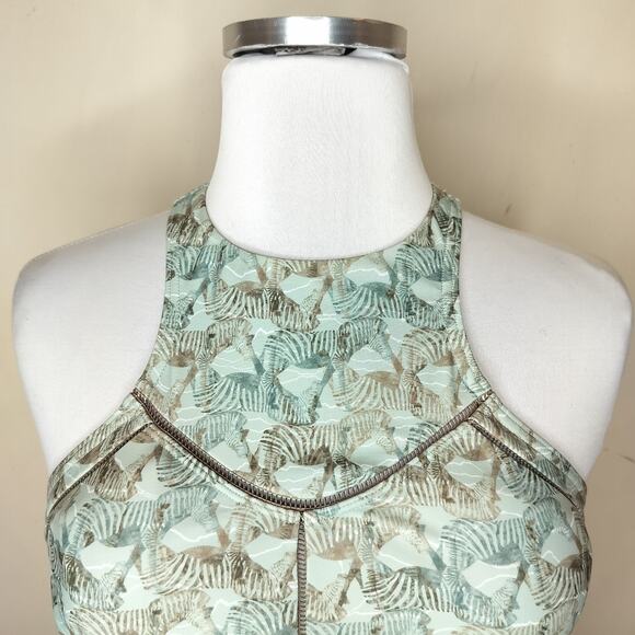 prAna Swim Top Azra Seaside Safari Zebra High Neck - Picture 2 of 11